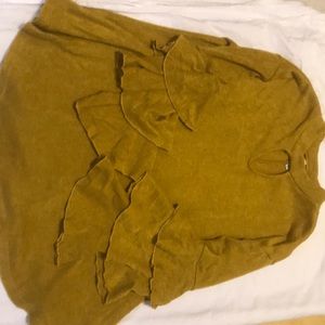 Mustard yellow bell sleeve